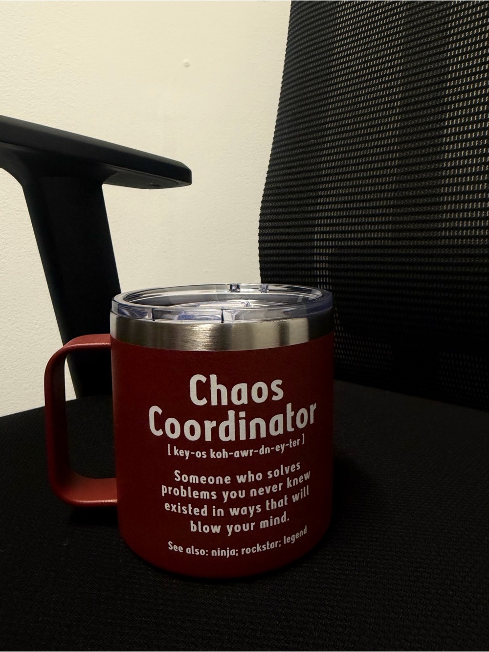 Chaos Coordinator Red Stainless Steel Travel Mug